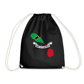 St. Kitts und Nevis Flagge - Turnbeutel - Schwarz - Vorne