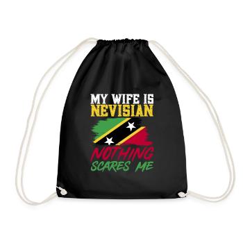 St. Kitts und Nevis Flagge - Turnbeutel - Schwarz - Vorne