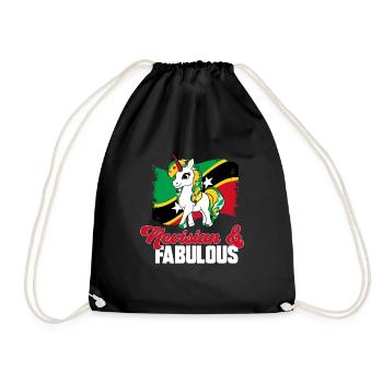 St. Kitts und Nevis Flagge - Turnbeutel - Schwarz - Vorne