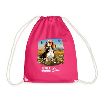 Hund Beagle Harrier - Turnbeutel - Fuchsia - Vorne
