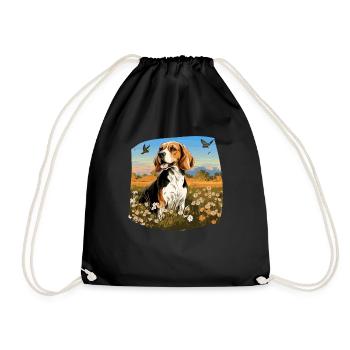 Dog Beagle Harrier - Drawstring Bag - black - Front