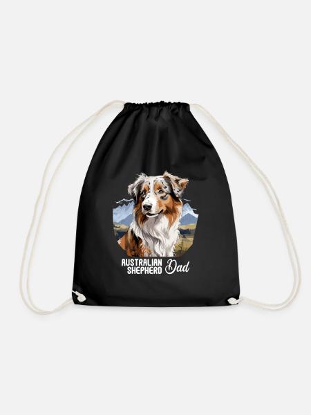 Hund Australian Shepherd - Turnbeutel - Schwarz