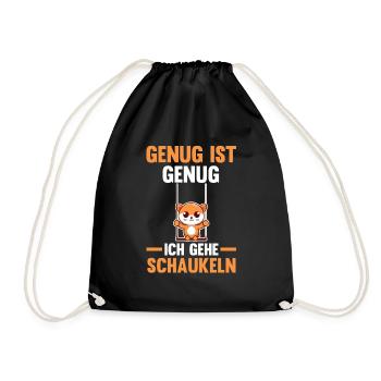 Katze Genug Ist Genug Ich Gehe Schaukeln - Turnbeutel - Schwarz - Vorne