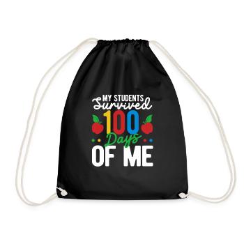 Meine Schüler überlebten 100 Tage Lehrer 100. Tag - Turnbeutel - Schwarz - Vorne