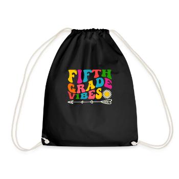 Fifth Grade Vibes 5th Team Retro - Drawstring Bag - black - Front