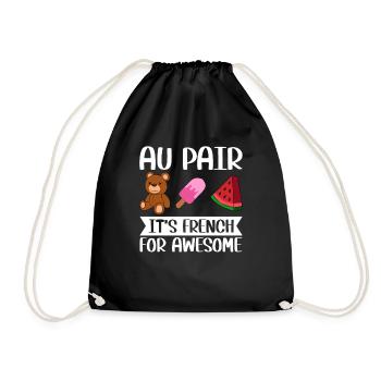 Au Pair Girl Kindergarten Nanny - Drawstring Bag - black - Front