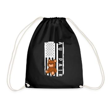 Au Pair Girl Kindergarten Nanny - Drawstring Bag - black - Front