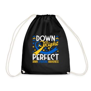 Down Syndrome Awareness Month Down - Turnbeutel - Schwarz - Vorne