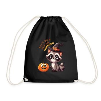 Halloween Raton laveur effrayé - Sac de sport léger - noir - Devant