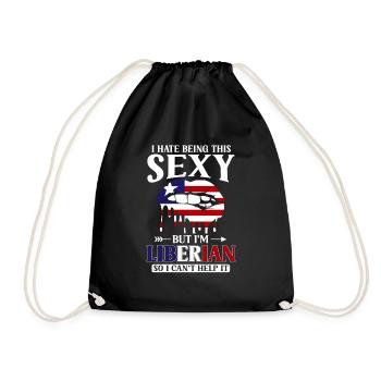 Liberia Flag Liberians - Drawstring Bag - black - Front
