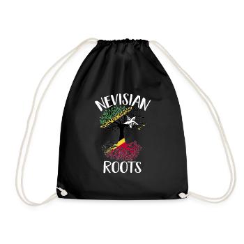 Flag of Saint Kitts and Nevis - Drawstring Bag - black - Front