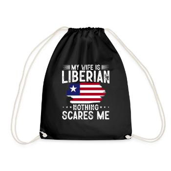 Liberia Flag Liberians - Drawstring Bag - black - Front