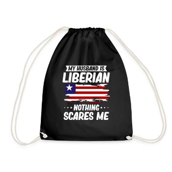 Liberia Flag Liberians - Drawstring Bag - black - Front