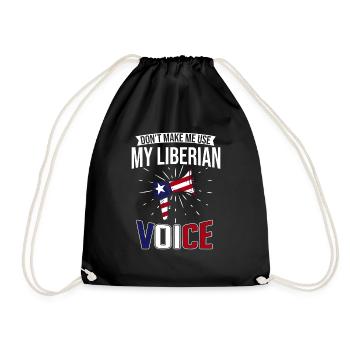 Liberia Flagge Liberianer - Turnbeutel - Schwarz - Vorne