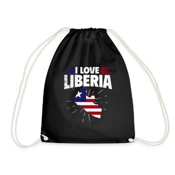 Liberia Flag Liberians - Drawstring Bag - black - Front