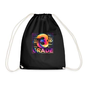 Tie Dye 3. Klasse Drittes Typografie-Team Schüler - Turnbeutel - Schwarz - Vorne