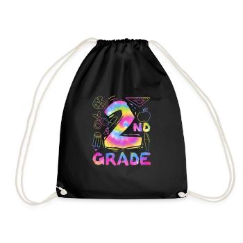 Tie Dye 2e année Deuxième équipe de typographie Élève - Sac de sport léger - noir - Devant