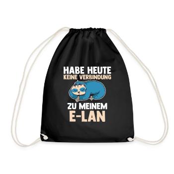 Faultier Habe Heute Keine Verbindung Zu Meinem E-L - Turnbeutel - Schwarz - Vorne