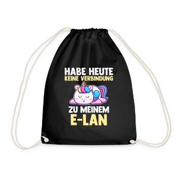 Einhorn Habe Heute Keine Verbindung Zu Meinem E-La - Turnbeutel - Schwarz - Vorne