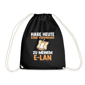 Katze Habe Heute Keine Verbindung Zu Meinem E-Lan - Turnbeutel - Schwarz - Vorne