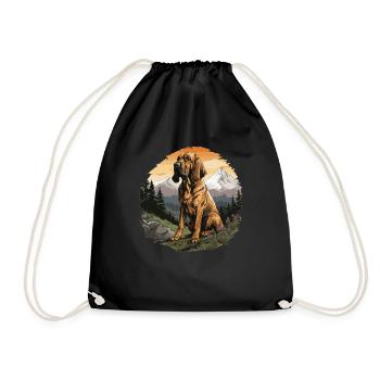 Hund Bloodhound - Turnbeutel - Schwarz - Vorne