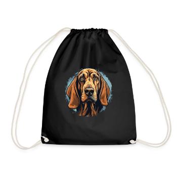 Hund Bloodhound - Turnbeutel - Schwarz - Vorne