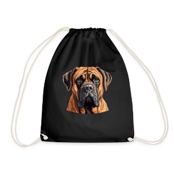 Hund Boerboel - Turnbeutel - Schwarz - Vorne