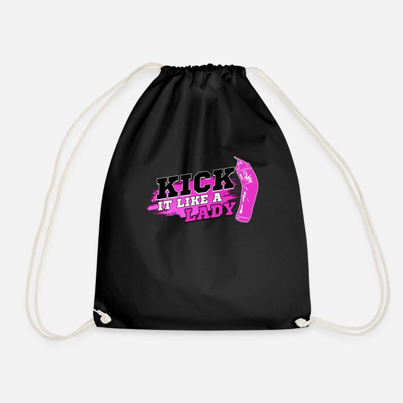 Kick It Like A Lady Kickboxen Muay Thai Boxer - Turnbeutel - Schwarz