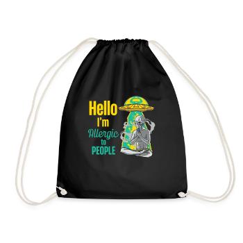 Bonjour, je suis allergique à l’allergie humaine - Sac de sport léger - noir - Devant