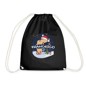 Génial Francesco Nom w Santa Hat dans le thème de Noël - Sac de sport léger - noir - Devant