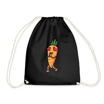 Carotte, Émoticône, Légume, Végétalien, Végétarien - Sac de sport léger - noir - Devant