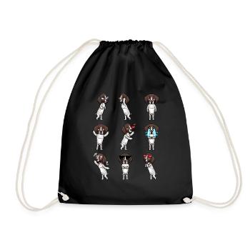 German Shorthaired Dog German Shorthaired German - Drawstring Bag - black - Front