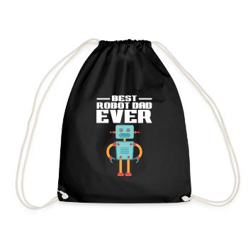 Father Best Robot Dad Ever Droid Builder Robotics - Drawstring Bag - black - Front