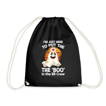 Halloween Nurse Pumpkin - Drawstring Bag - black - Front