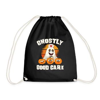 Halloween Nurse Pumpkin - Drawstring Bag - black - Front