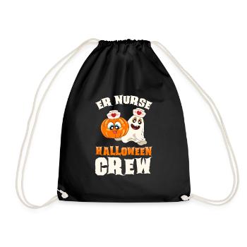 Halloween Nurse Pumpkin - Drawstring Bag - black - Front