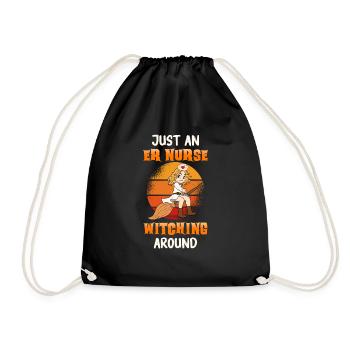 Halloween Nurse Pumpkin - Drawstring Bag - black - Front