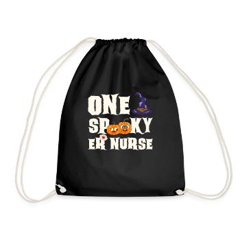 Halloween Nurse Pumpkin - Drawstring Bag - black - Front