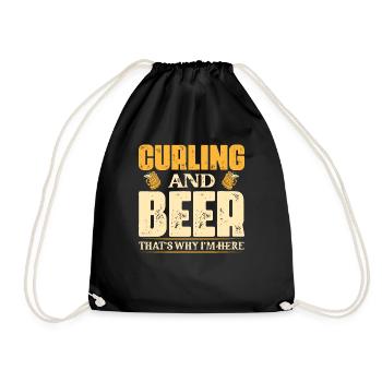 Curling And Beer That's Why I'm Here Ice Sport Bro - Turnbeutel - Schwarz - Vorne