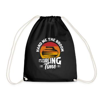 Donnez-moi le balai C’est l’heure du curling Curler Ice - Sac de sport léger - noir - Devant