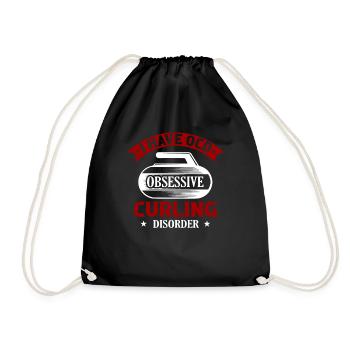 I Have OCD Obsessive Curling Disorder Ice Sport Cu - Turnbeutel - Schwarz - Vorne
