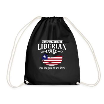 Liberia Flag Liberians - Drawstring Bag - black - Front