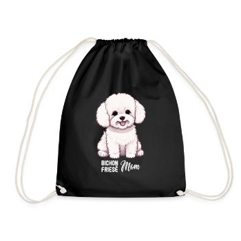Hund Bichon Friesé - Turnbeutel - Schwarz - Vorne