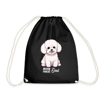 Hund Bichon Friesé - Turnbeutel - Schwarz - Vorne