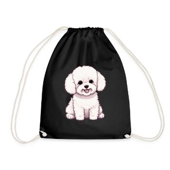 Chien Bichon Friesé - Sac de sport léger - noir - Devant