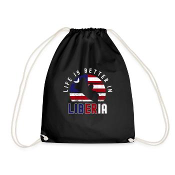 Liberia Flag Liberians - Drawstring Bag - black - Front