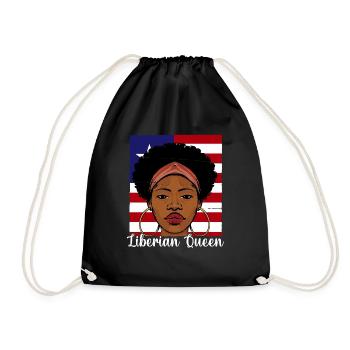 Liberia Flagge Liberianer - Turnbeutel - Schwarz - Vorne