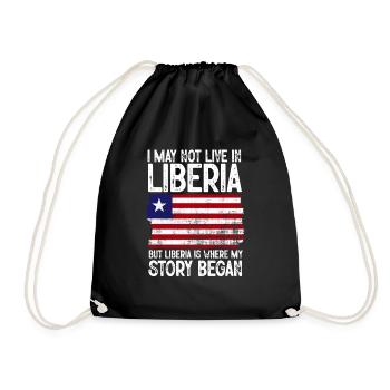 Liberia Flag Liberians - Drawstring Bag - black - Front