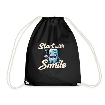 Start With Smile - Drawstring Bag - black - Front