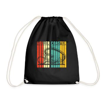 Roller Coaster Amusement Park Roller Coaster Ride - Drawstring Bag - black - Front